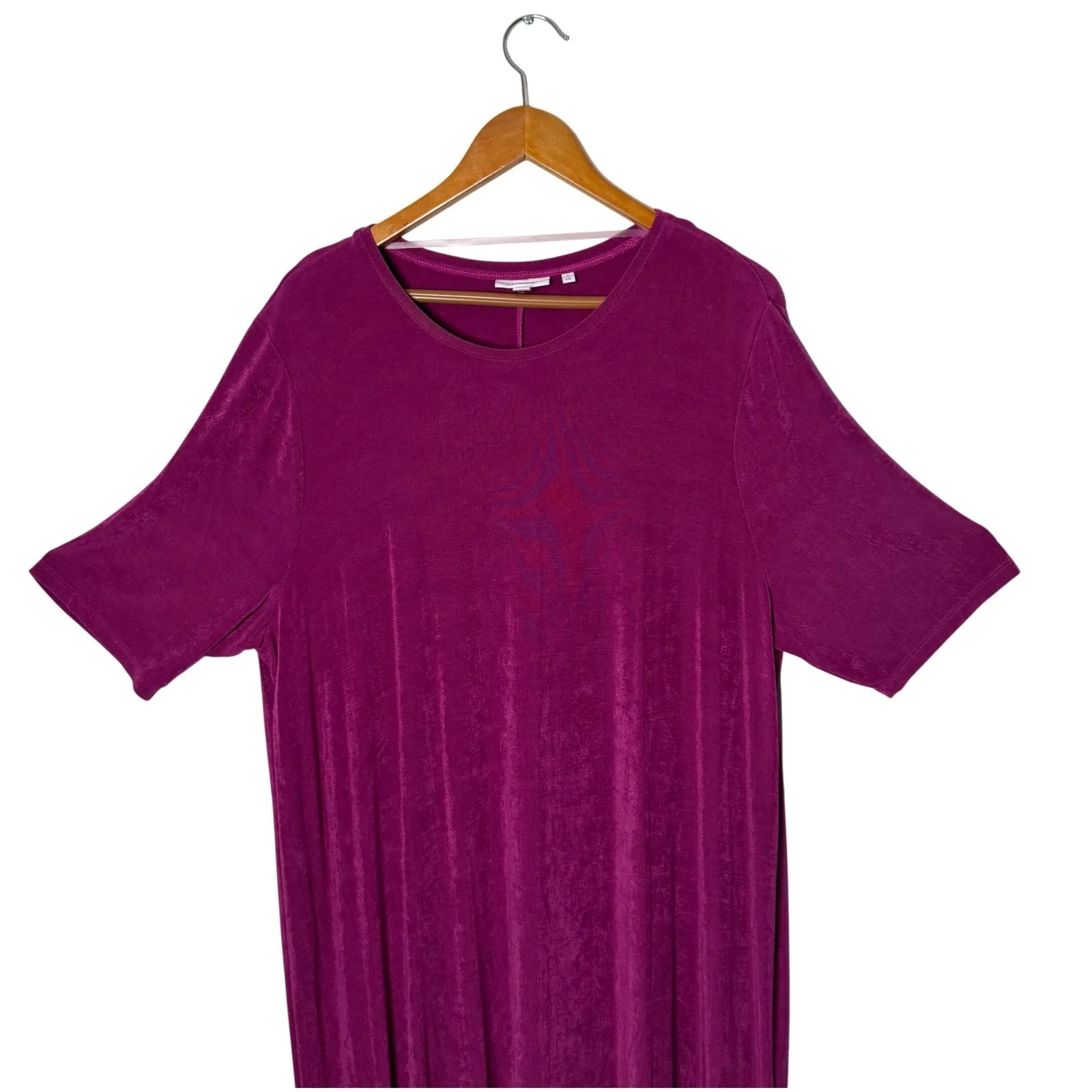 Chicos Travelers Side Slit Maxi Dress Size 4 XXL Modest Slinky Stretch Knit - Image 4