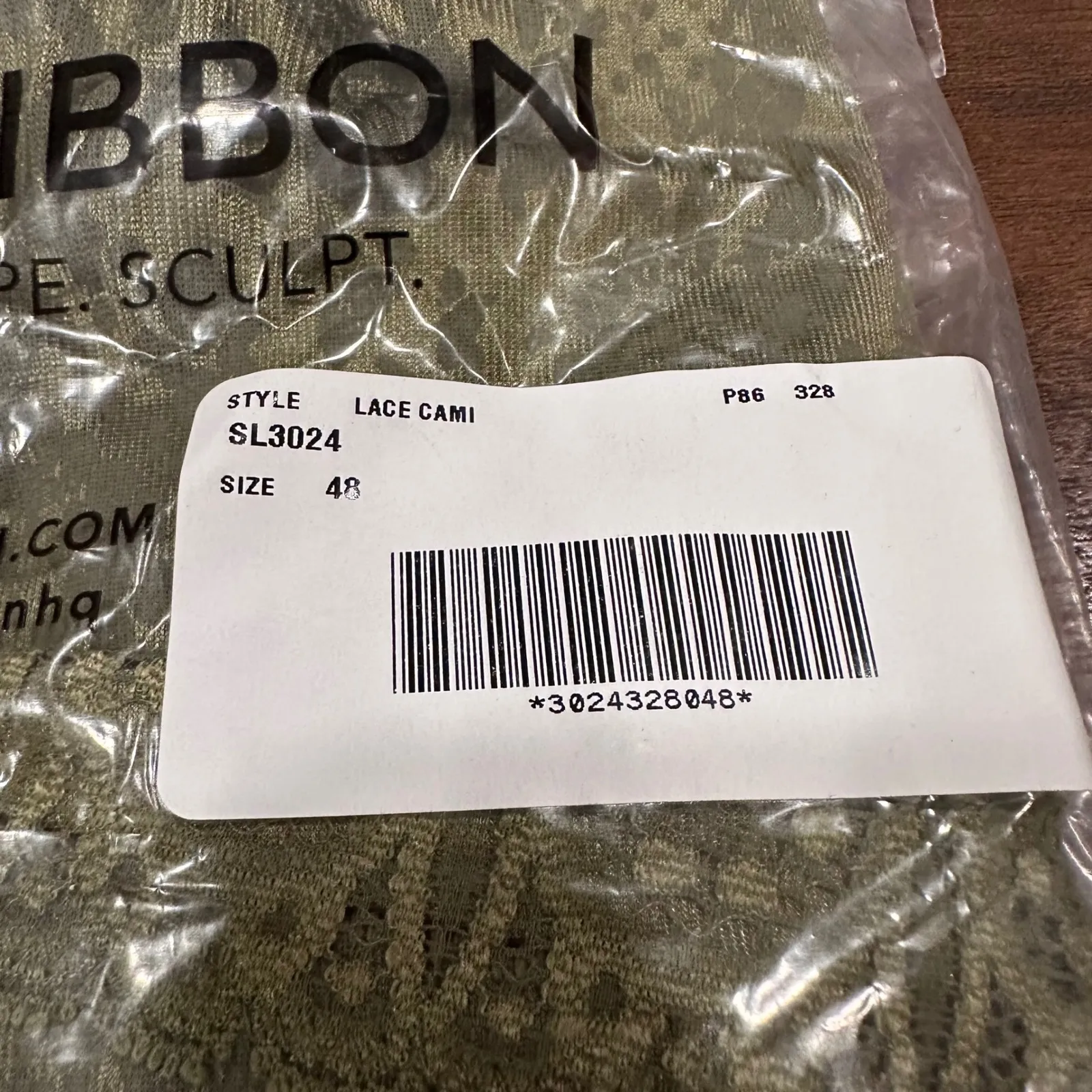 Ruby Ribbon Lace Cami SL3024 Olive Green Smooth Shape Sculpt Size 48 - Image 3