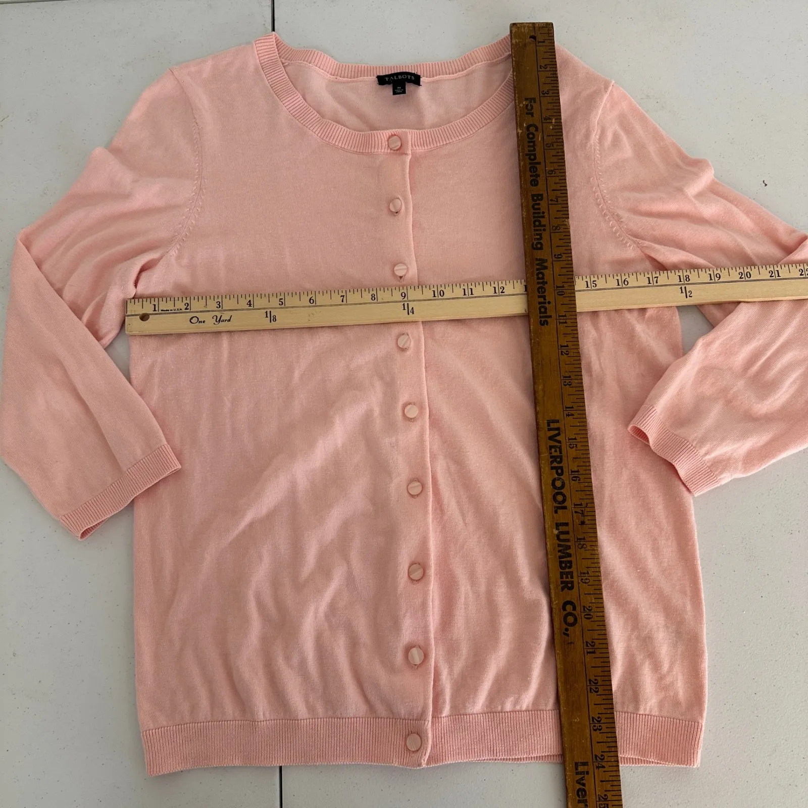 Talbots Pink Knit‎ Cardigan Sweater Women Medium Classic Soft Casual Lightweight - Image 6