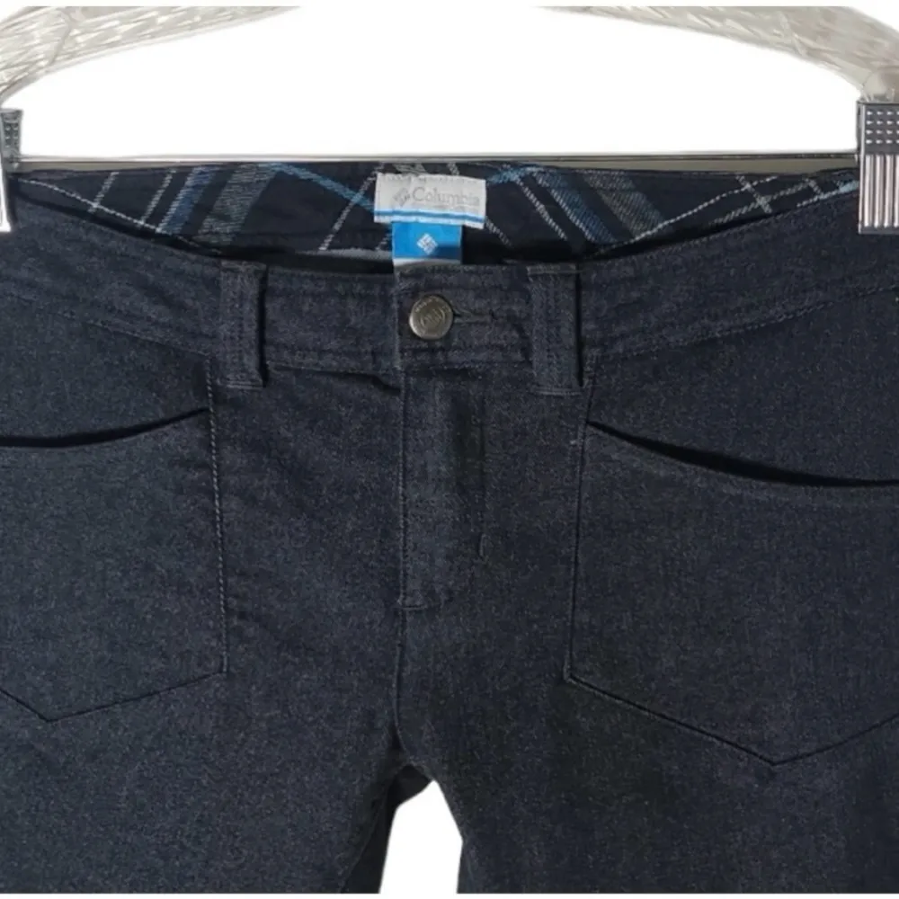 Columbia Denim Pants Jeans Dark Wash w/ Stretch Plaid Flannel Cuffs Size 2 NWOT - Image 11
