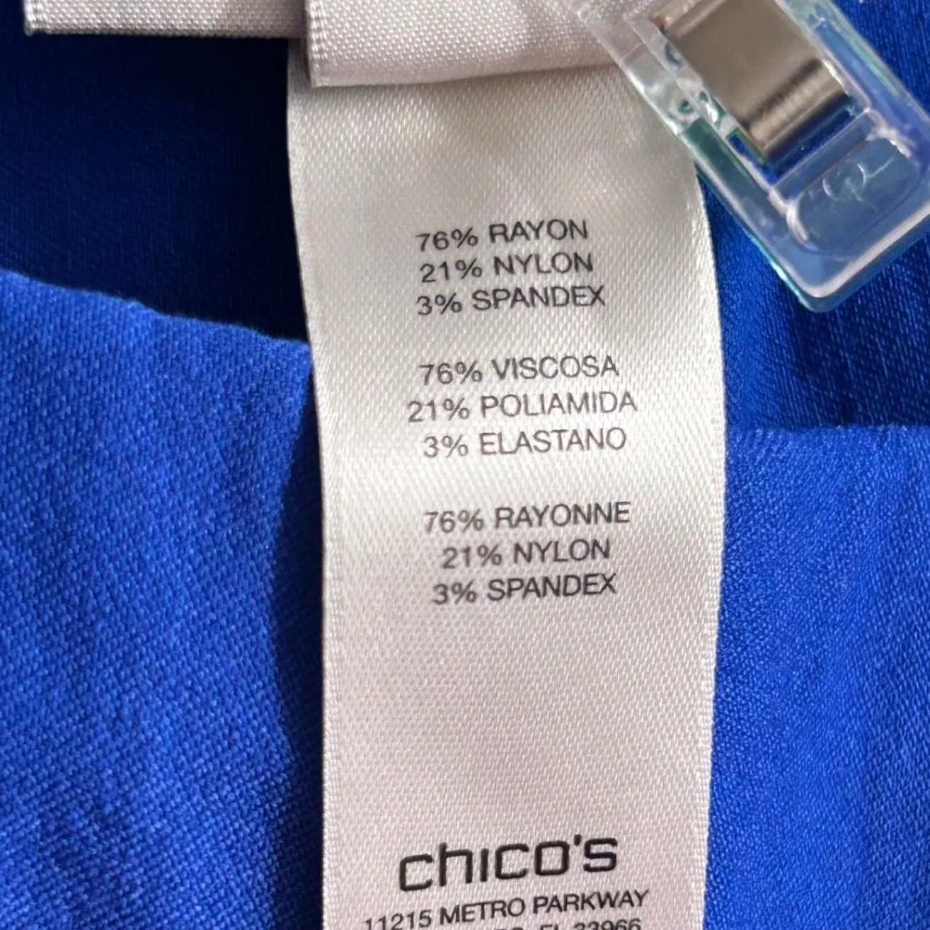 Chicos Womans Capri Pants Size L or‎ 2 Royal Blue Professional Career Business - Image 8