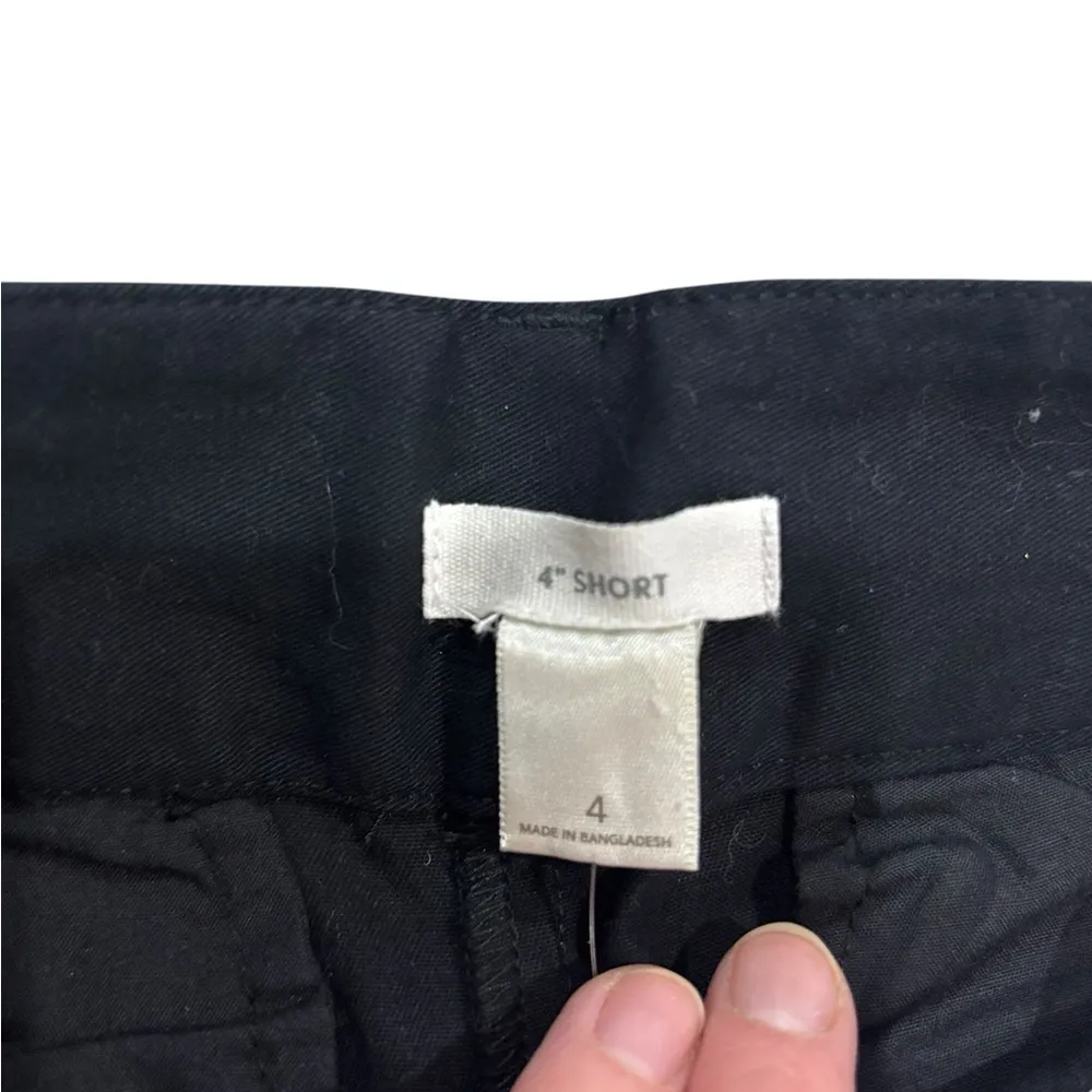 NEW LOFT Black Chino Cotton 4" Inseam Classic Shorts Sz 4 - Image 4