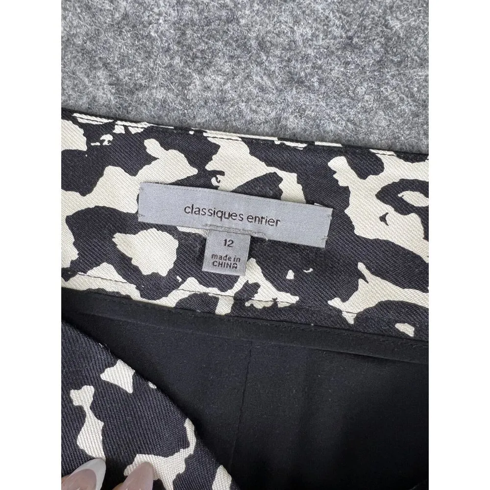 Nordstrom CLASSIQUES ENTIER Black White Silk Wool Pencil Skirt Sz 12 $195 Retail - Image 3