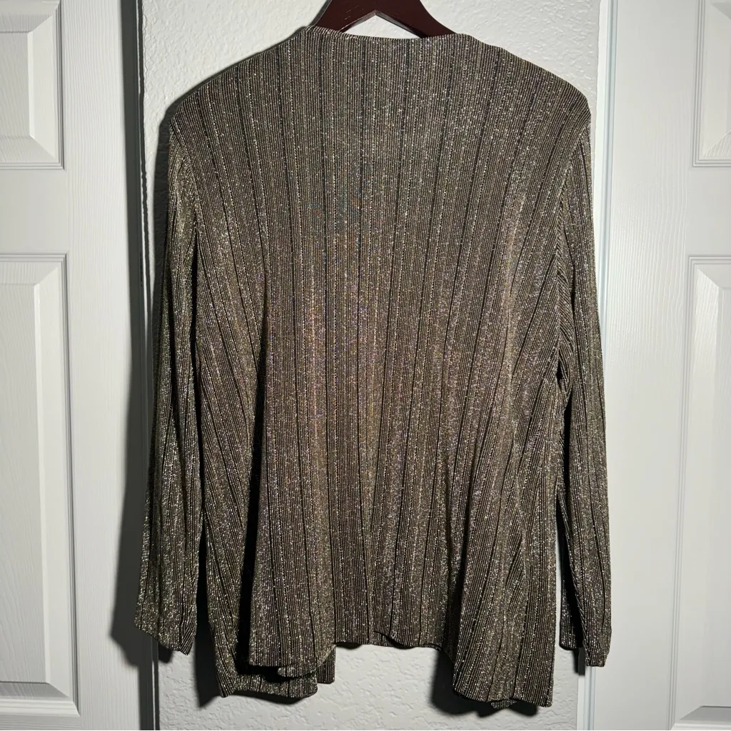 VINTAGE • Alfred Dunner • Cardigan/Shirt • Green/Gold • Size 14 • Long Sleeve - Image 10