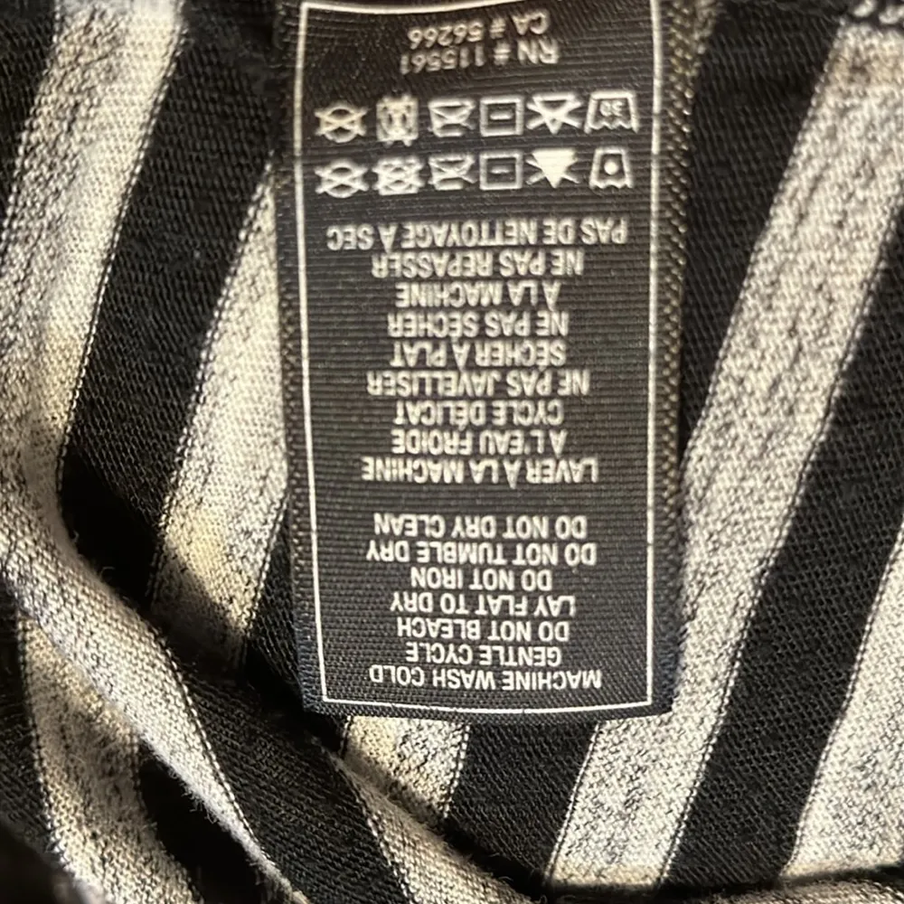 7  For All Mankind Black White Stripe Henley Tee Top Women’s‎ Small #AM4550V17 - Image 9