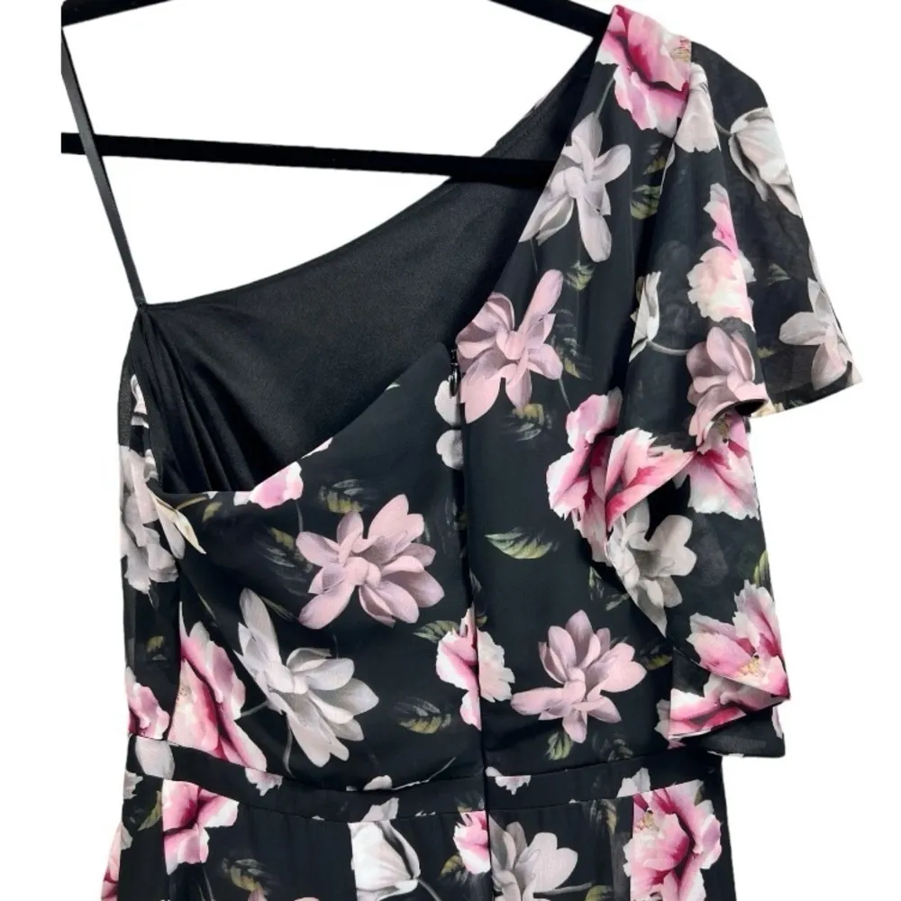 NWT Aqua One Shoulder Floral Midi Dress Size 4 Feminine Formal‎ Special Event - Image 14