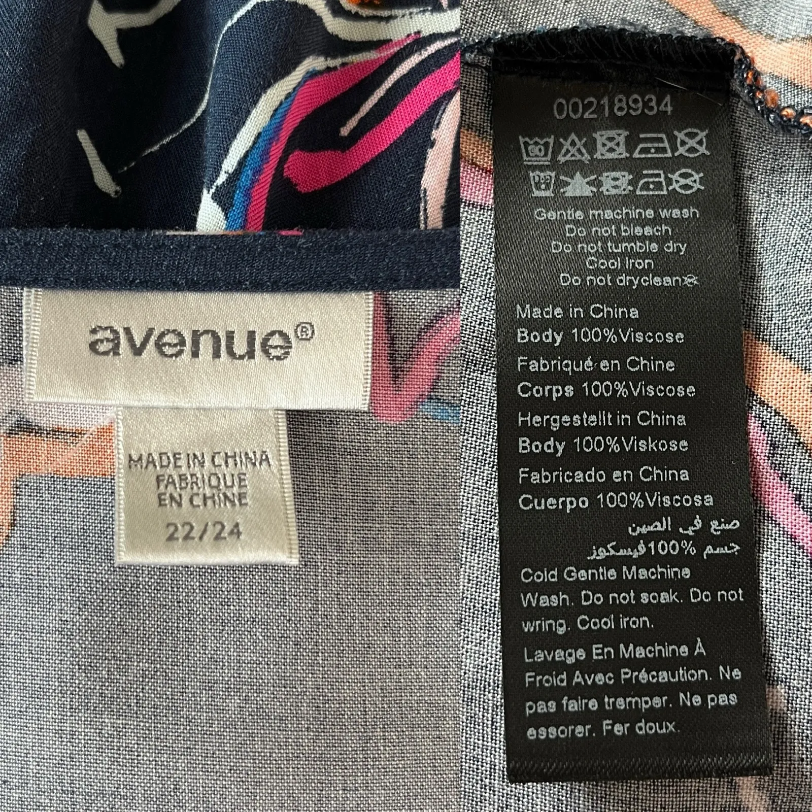 Avenue Midi Dress Navy V-Neck 22/24 Tie Back Short Sleeves - Image 7