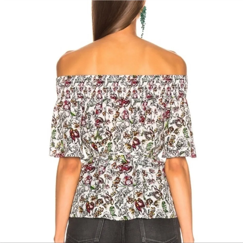 L’agence Lucia Off Shoulder Smocked Floral Blouse - Image 2
