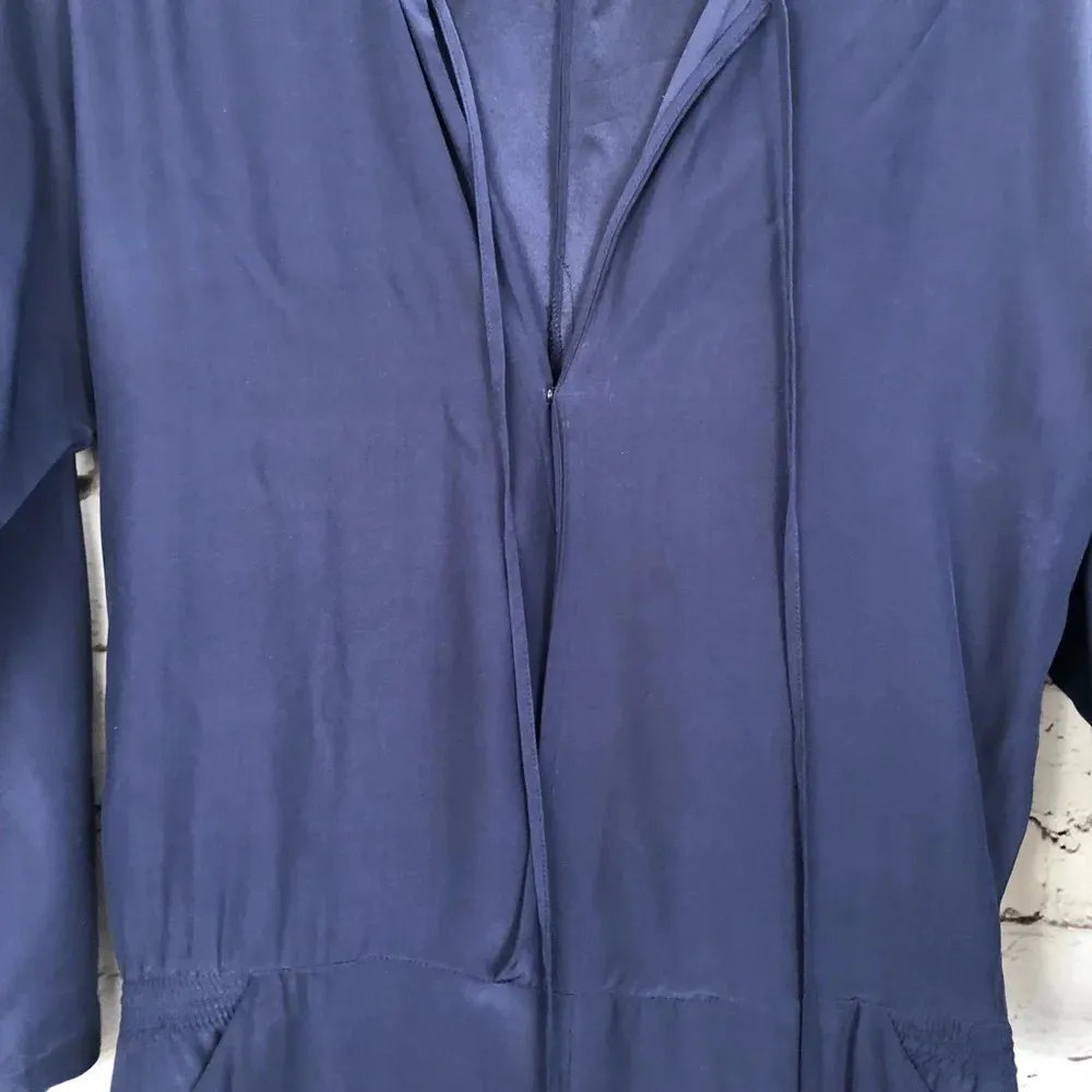 Parker Navy Blue‎ Silk Embellished Shorts Romper - Image 4