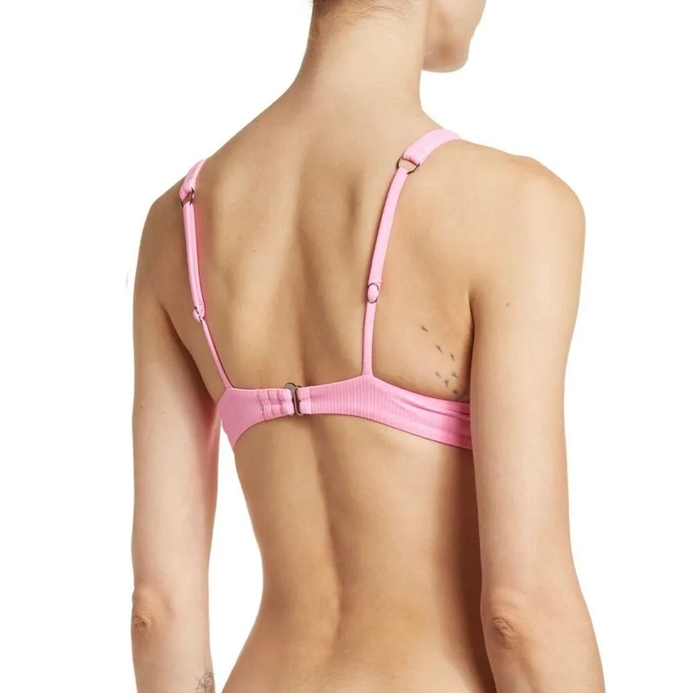 NWT Maaji Aurora Pink Salsa Unmolded Underwire Reversible Bikini Top MEDIUM - Image 3