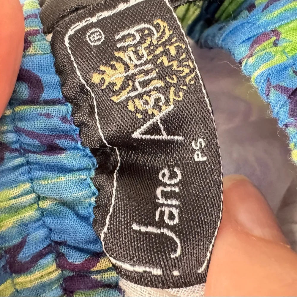 Vintage 90s Jane Ashley Purple Blue Green Tiered Maxi Skirt Womens S Festival - Image 8