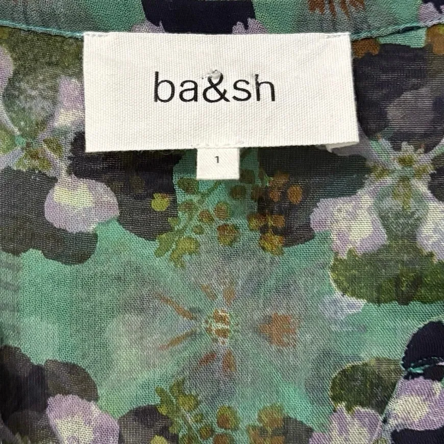 Ba&sh Green Hooper Floral Print Midi Boho Dress Size 1 Small - Image 5