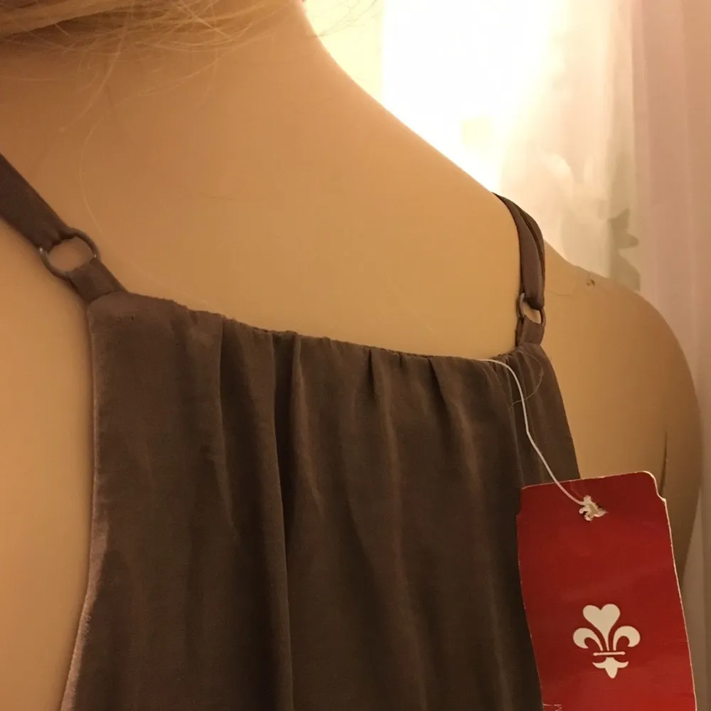 Embellished Beaded Ruffle Summer Tank Top | Shirt Brown - Image 3