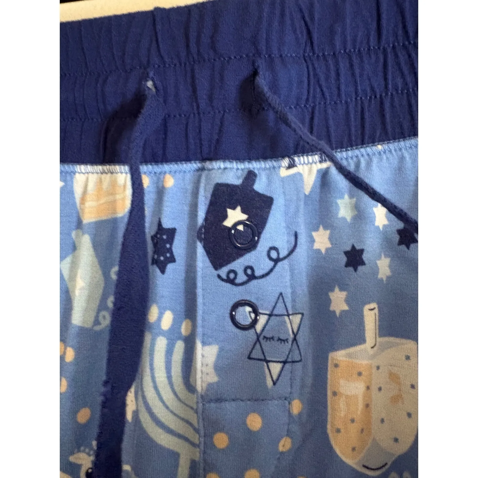 Little Sleepies Hanukkah Pajama Pants Women's Small Blue Dreidel Menorah Print Size undefined - Image 4