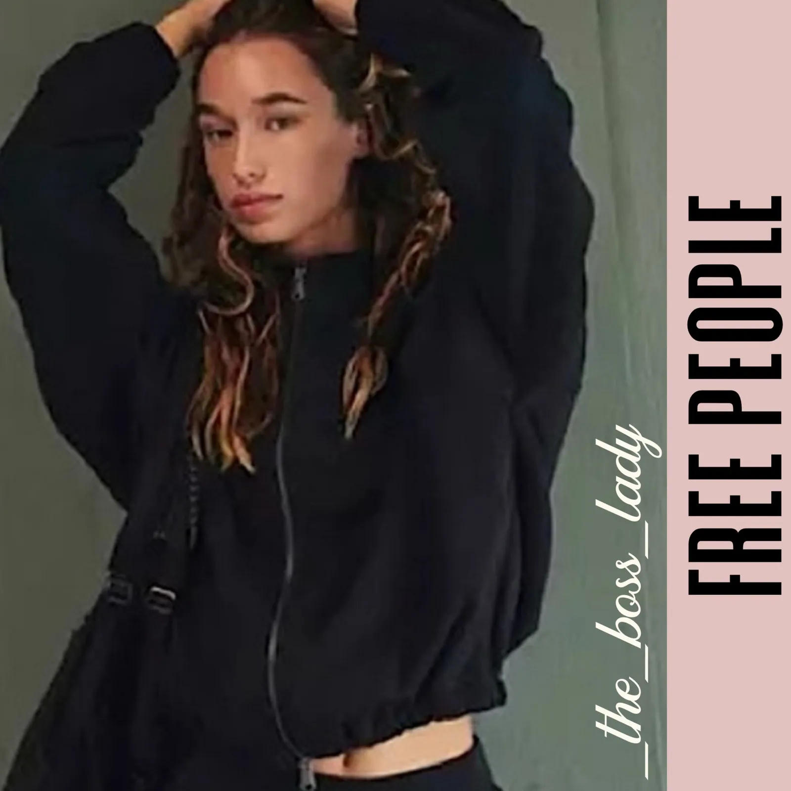 Free People jacket bomber utility activewear zip-up Movement cozy Medium - Image 8