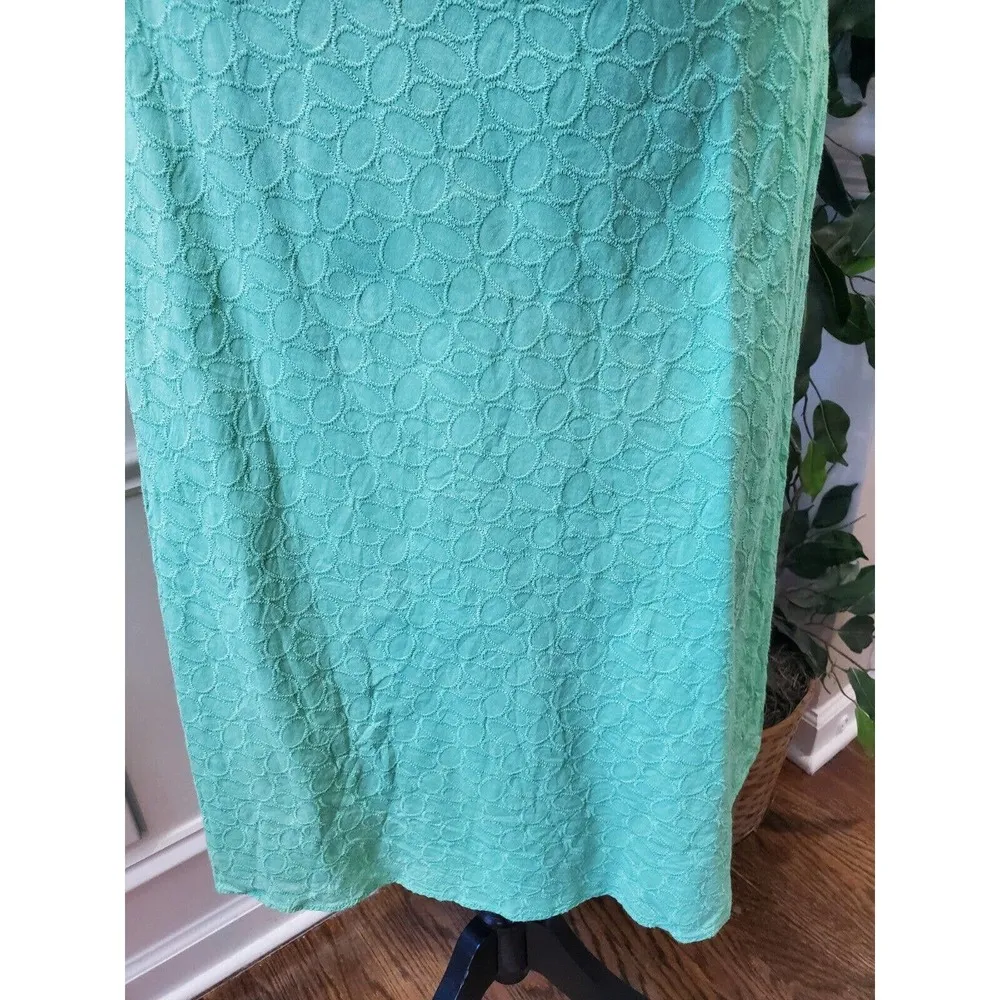 Calvin Klein Womens Green Cotton Sweetheart Neck Sleeveless Knee Length Dress S - Image 6