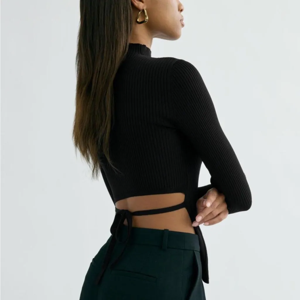 Aritzia Babaton Sculpt Knit Tie-back Longsleeve - Image 2
