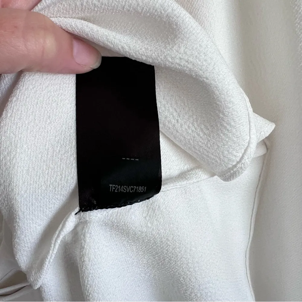 Tibi Savanna Crepe Long Sleeve Peplum Top - Image 10