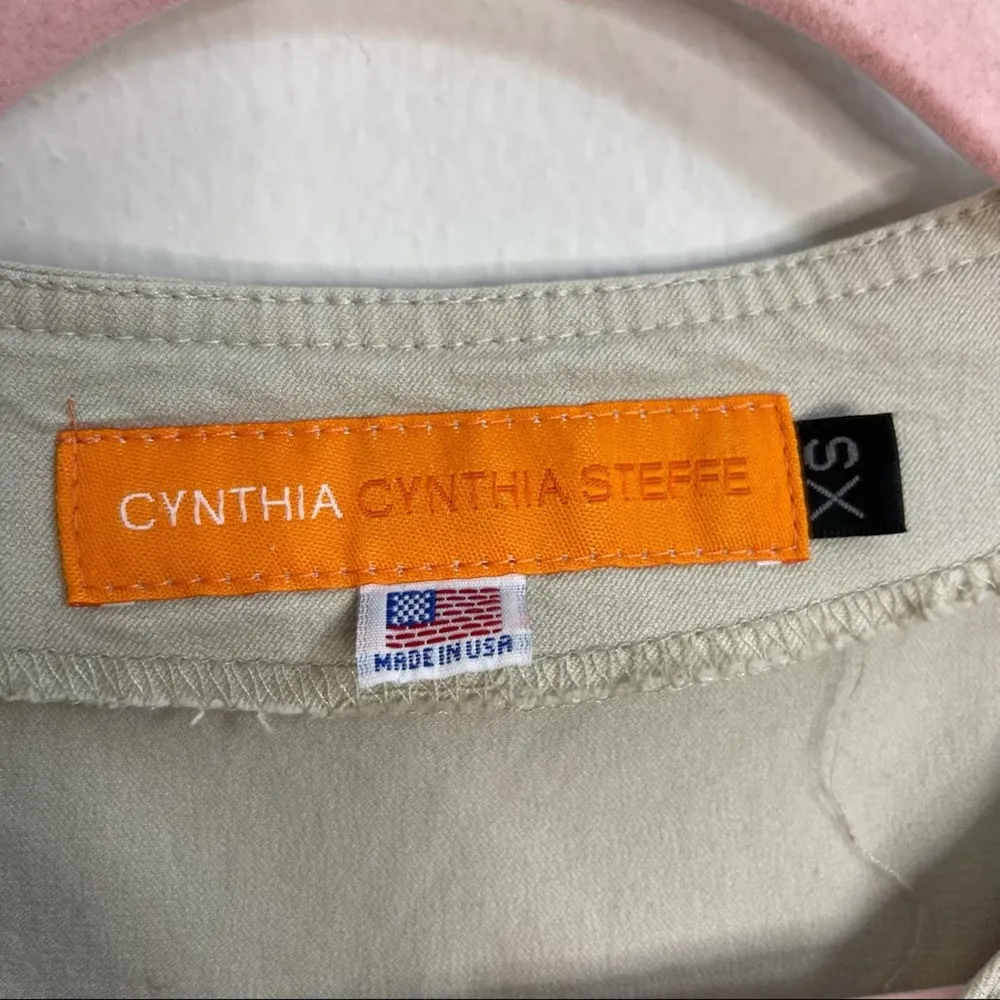 Cynthia Steffe Khaki Pleated Sleeveless Dress - Image 7