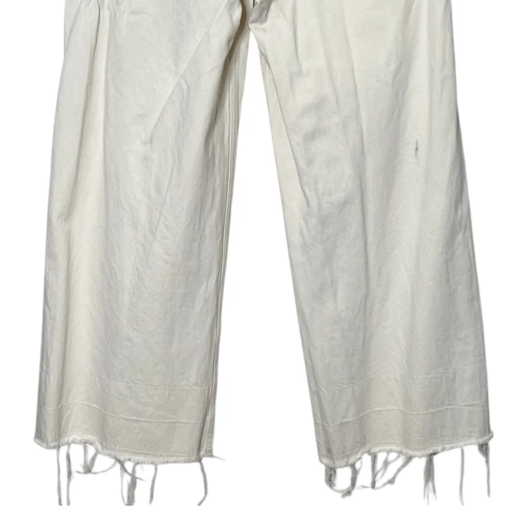 rag & bone Maya High-Rise Ankle Wide Leg Jeans Ecru Size 27 Organic Cotton - Image 7