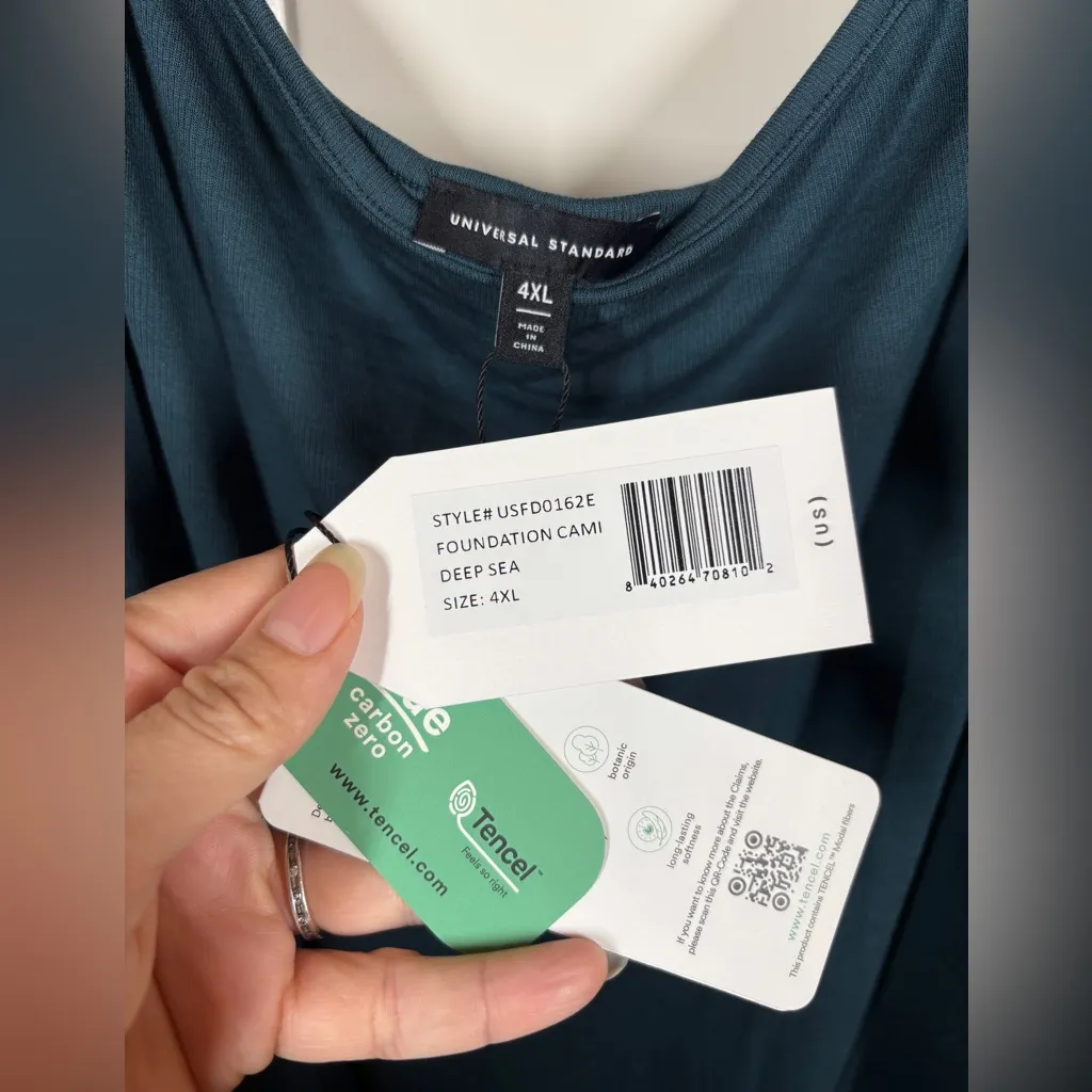 NWT Universal Standard Tencel Foundation Cami Deep Sea Blue Women's 4XL (7X) - Image 3