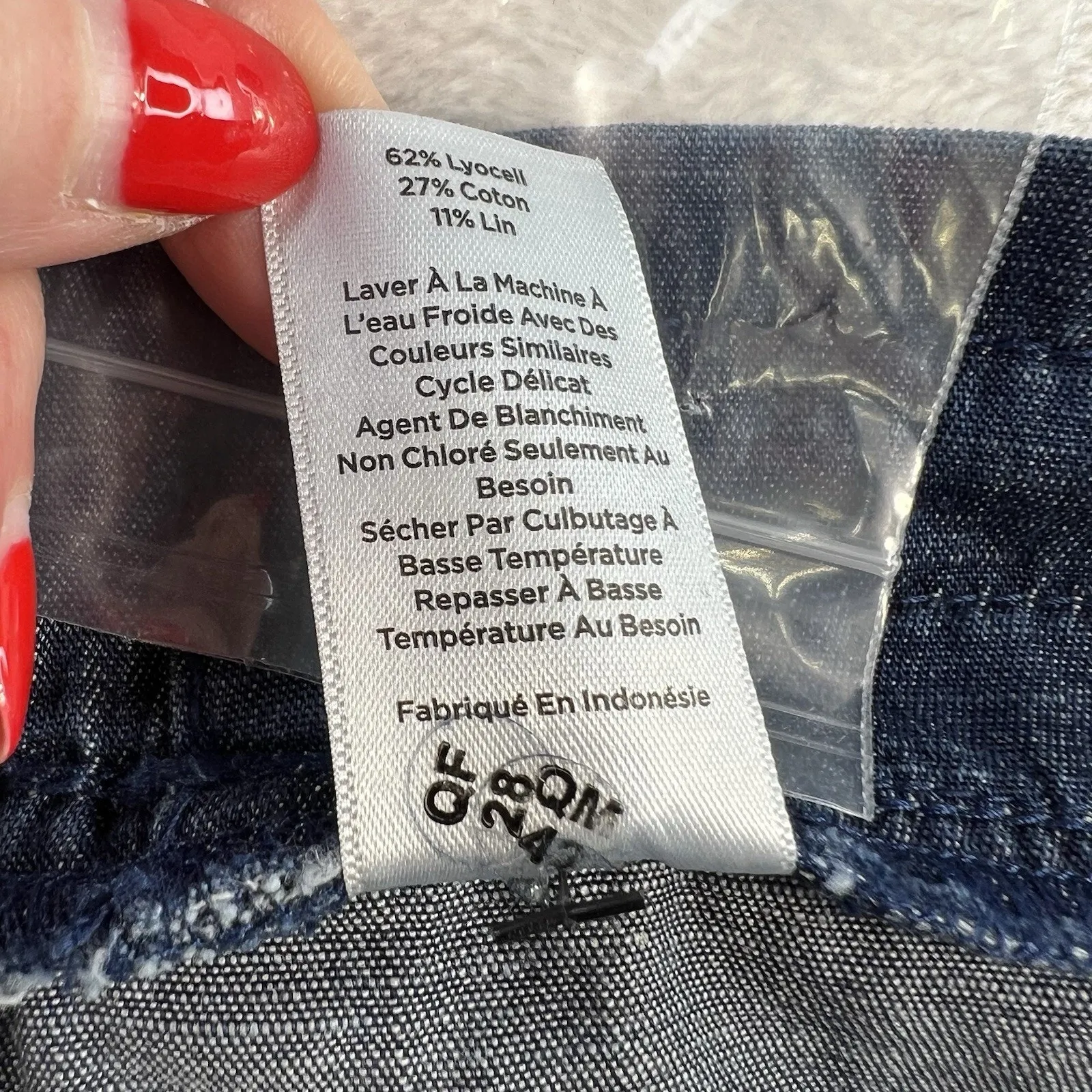 Talbots Sz 4 Drawstring Cuffed Pants Tencel Linen Relaxed Cropped Chambray Blue - Image 9