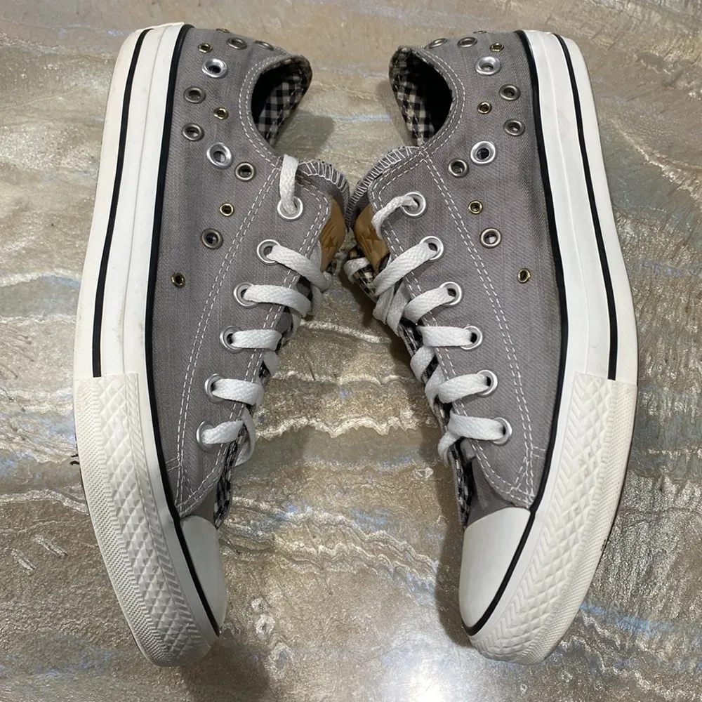 Converse All Star Low Tops Lace Up Gray Shoes Women’s 10 - Image 3
