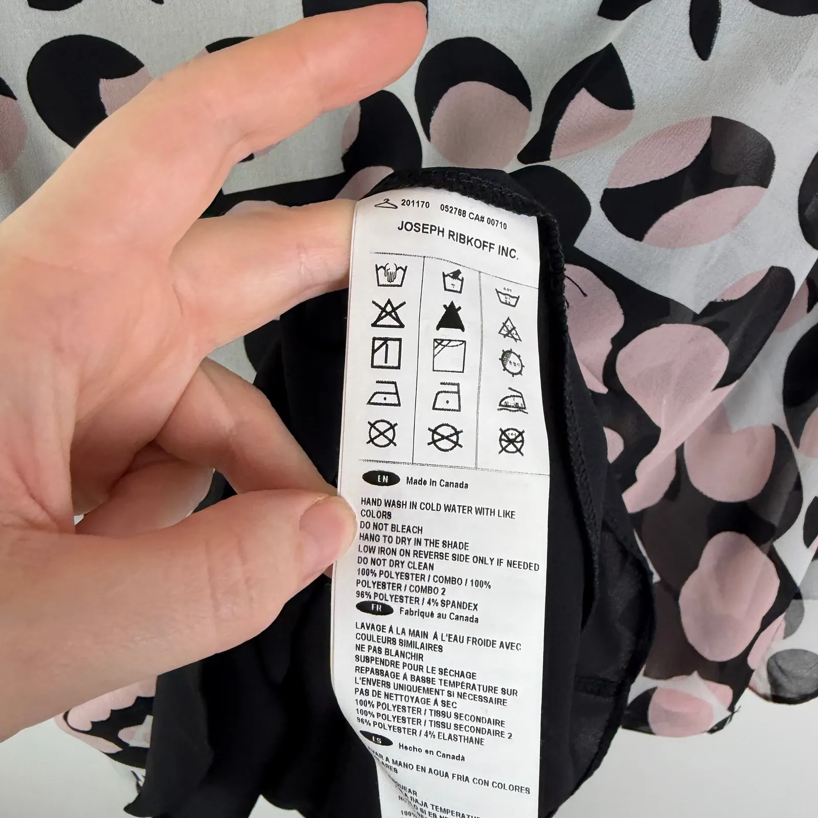 Joseph Ribkoff Polka Dot Sheer Overlay Blouse Size 4 Retro Lightweight Lined - Image 7