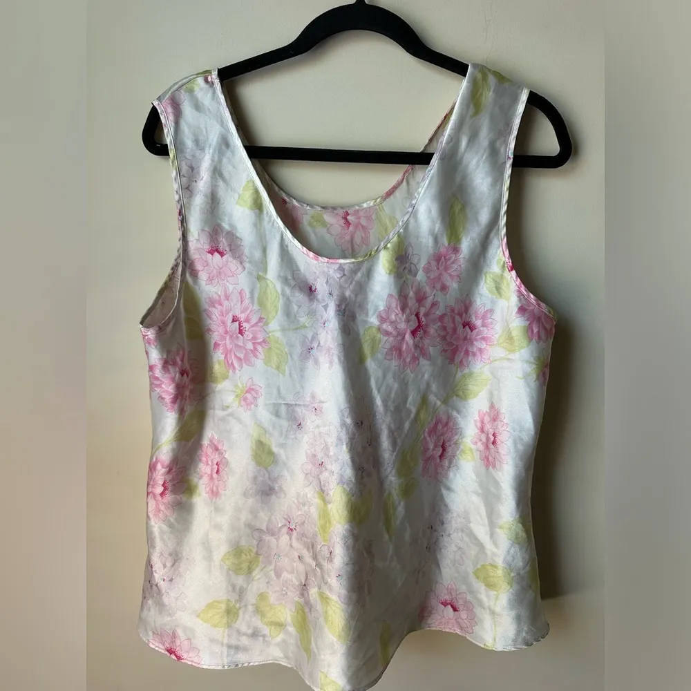 Vintage Cinema Etoile Women’s Camisole Sleeveless Blouse Floral Tank Top Size XL - Image 5