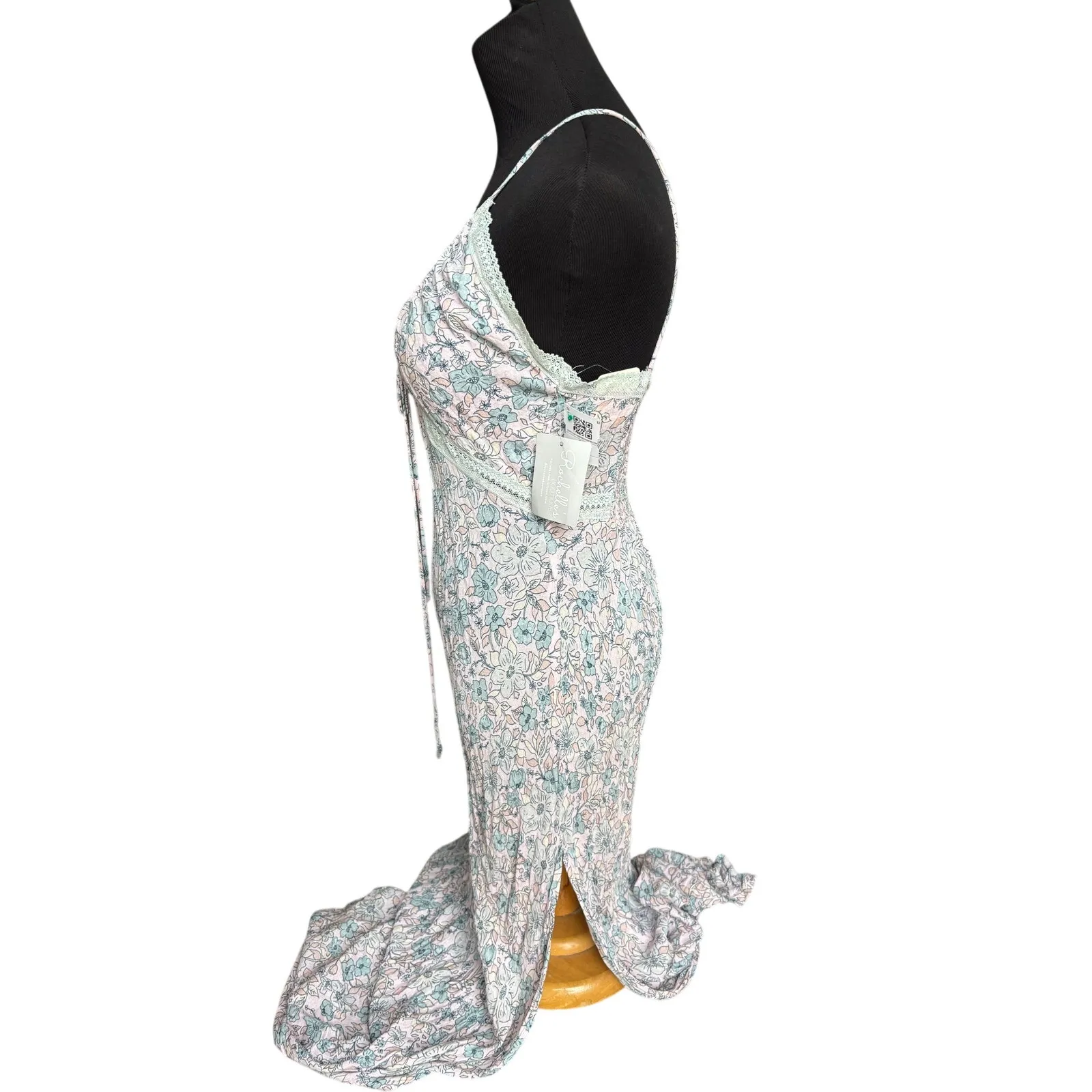 FREE PEOPLE Intimately All I Wanted Maxi Slip Dress Floral, size medium, NWT - Image 7