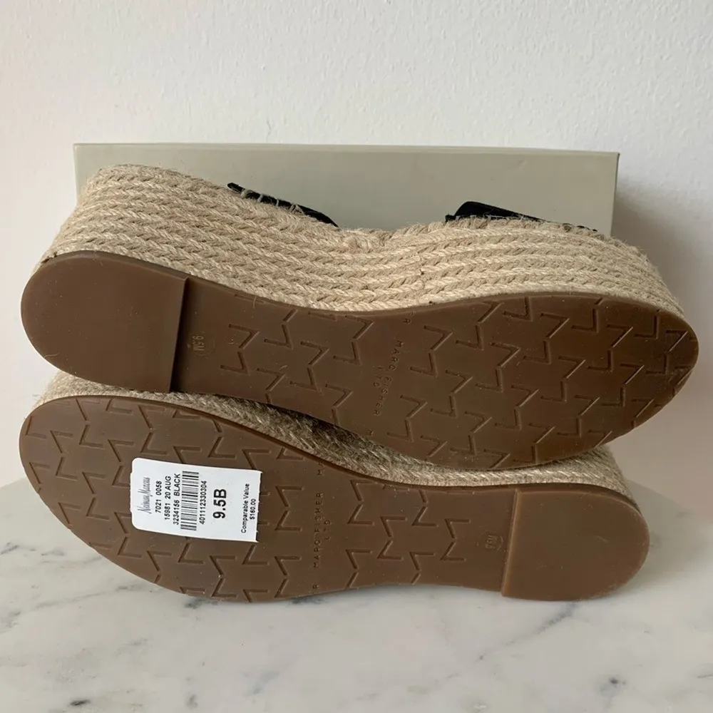 NWT Marc Fisher Rex Suede Sandals Black 9.5 - Image 10