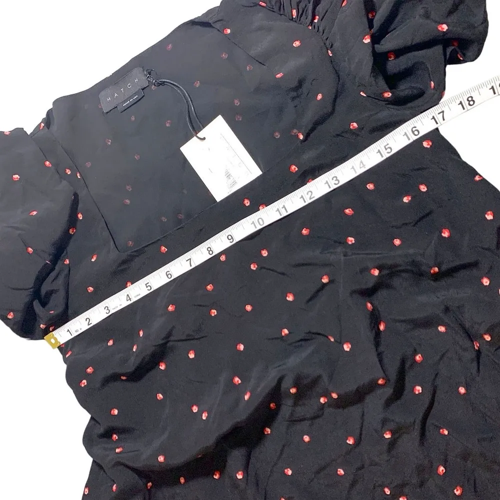 Hatch NEW The Stevie Long Sleeve Midi Dress Puff Sleeve Black Pink Floral 0 Size undefined - Image 12