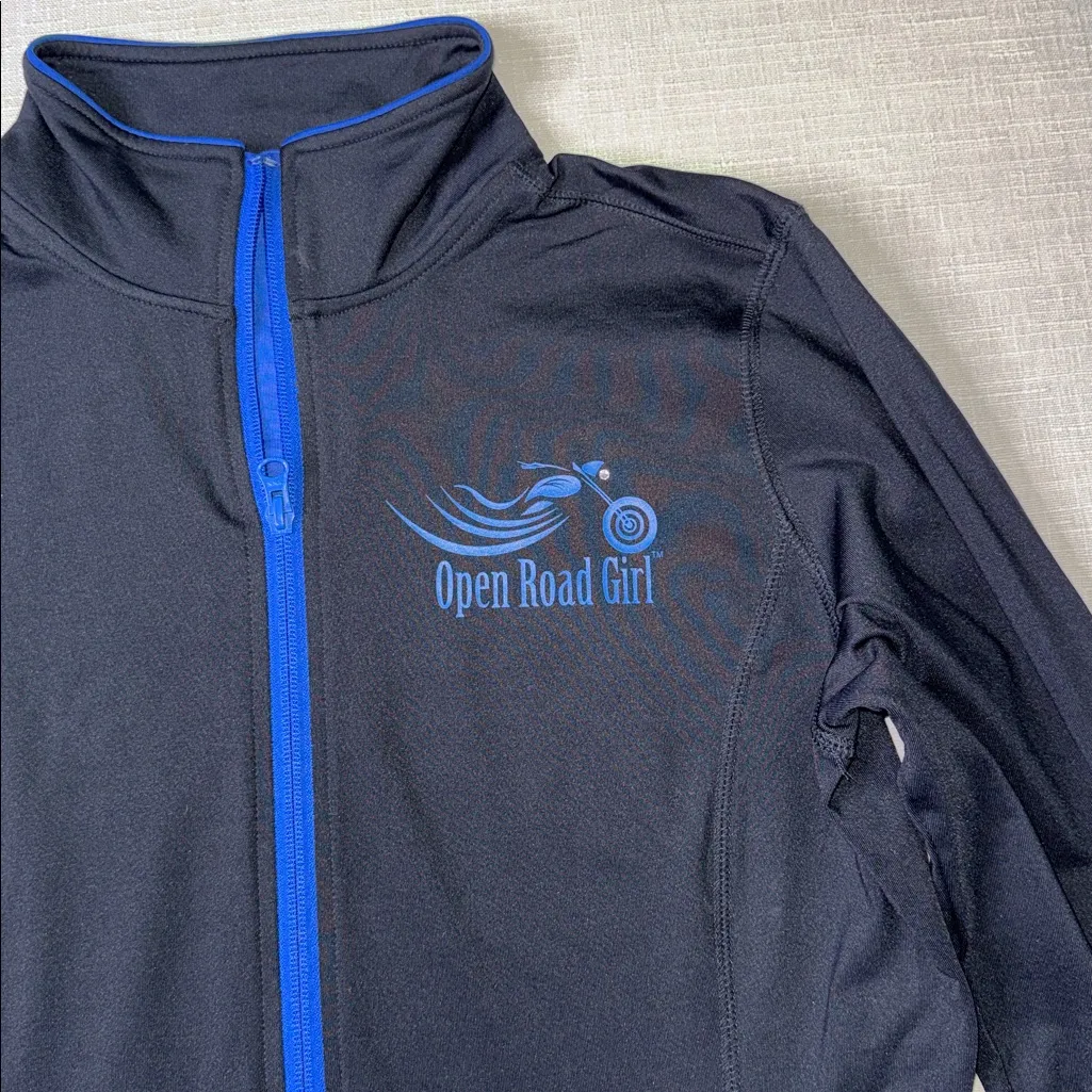 Sport-Tek Open Road Girl Black and Blue Ladies Jacket - Image 5