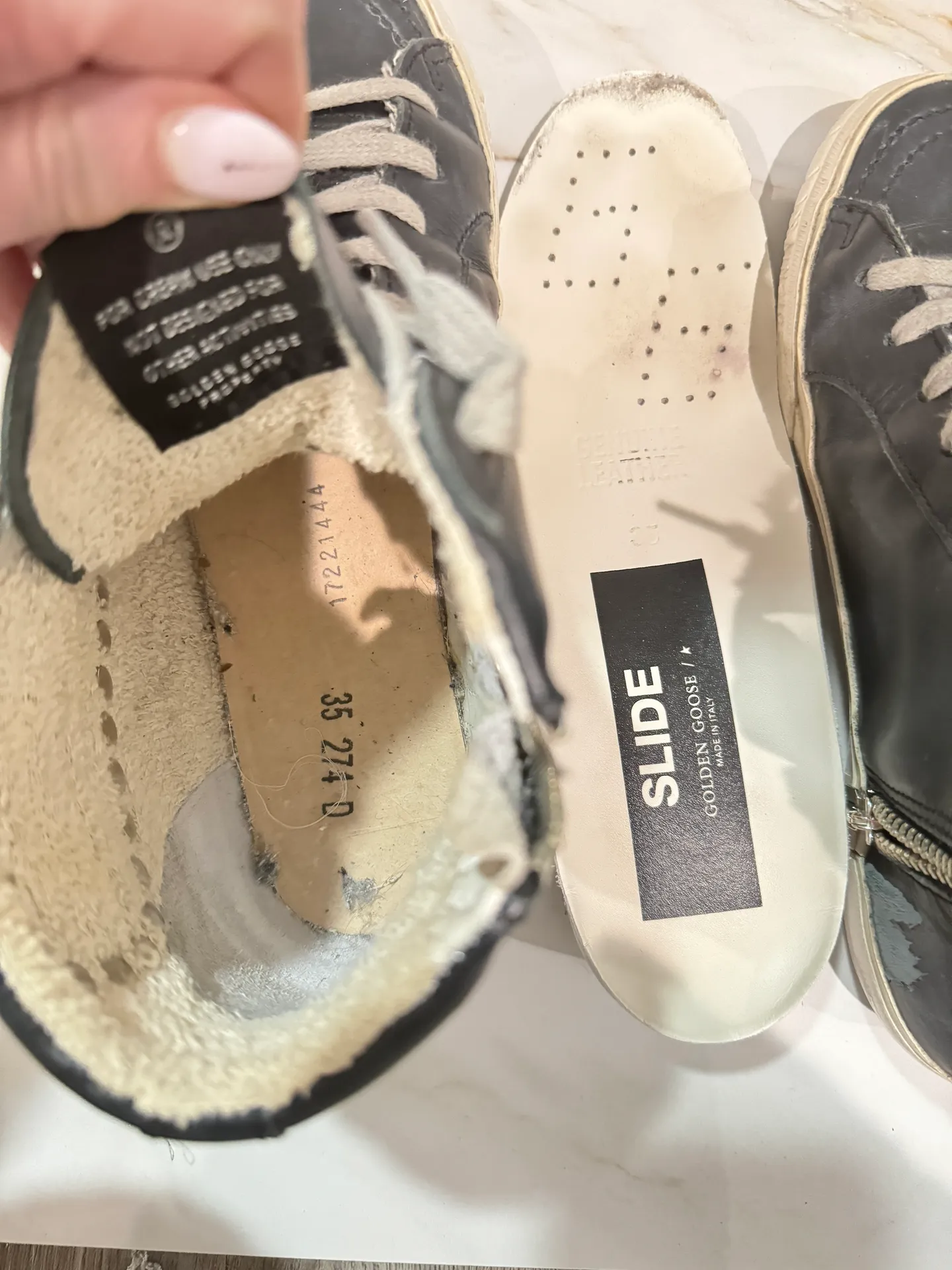 Slide Mid-Top Leather Stud Sneakers - Image 4