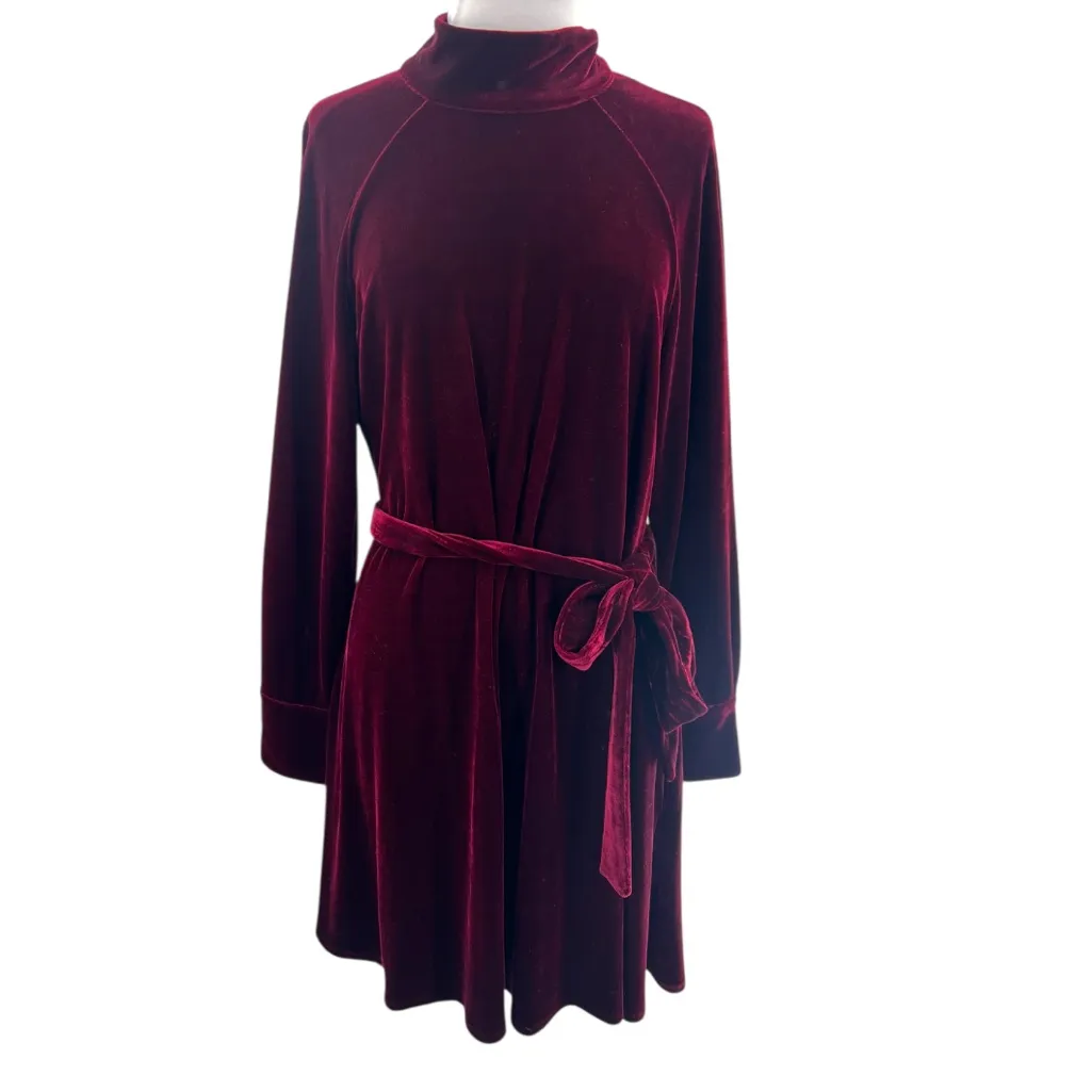 NWT Reiss Essie Velvet Belted Mini Dress in Berry - Image 4