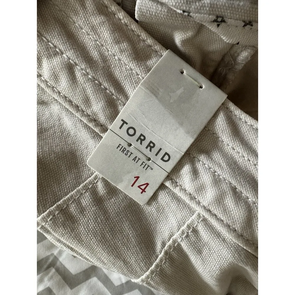 New Torrid Crop Twill Cropped Ankle Military Pants Women’s Plus Khaki Tan 14 - Image 5