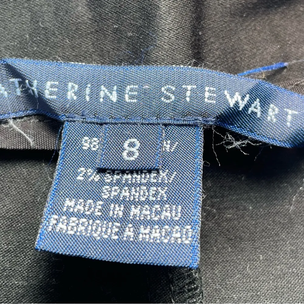 Catherine Stewart Black Cotton Capri Peddle Pusher Crop Palm Tree Pants Size 8 - Image 5