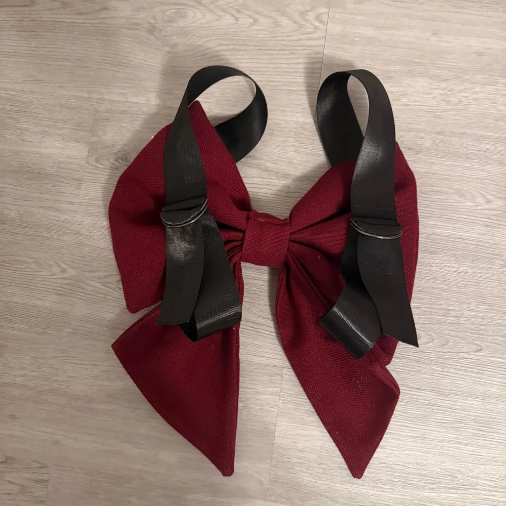 NEW Oversized Crimson Red Bow Statement Backpack - Image 7