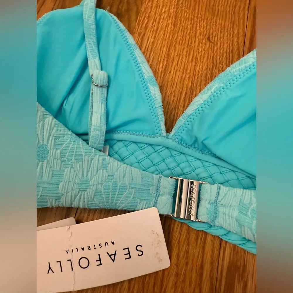 Seafolly Australia Marloe Banded Bralette Bikini Top - Atoll Blue size US 4 NWT - Image 9