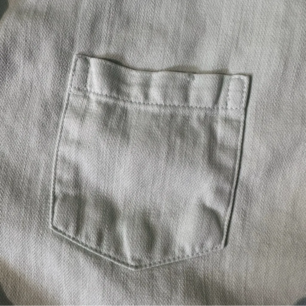 Frank & Eileen EILEEN Famous Denim Relaxed Button-Up Shirt in Mint Green M $278 - Image 10