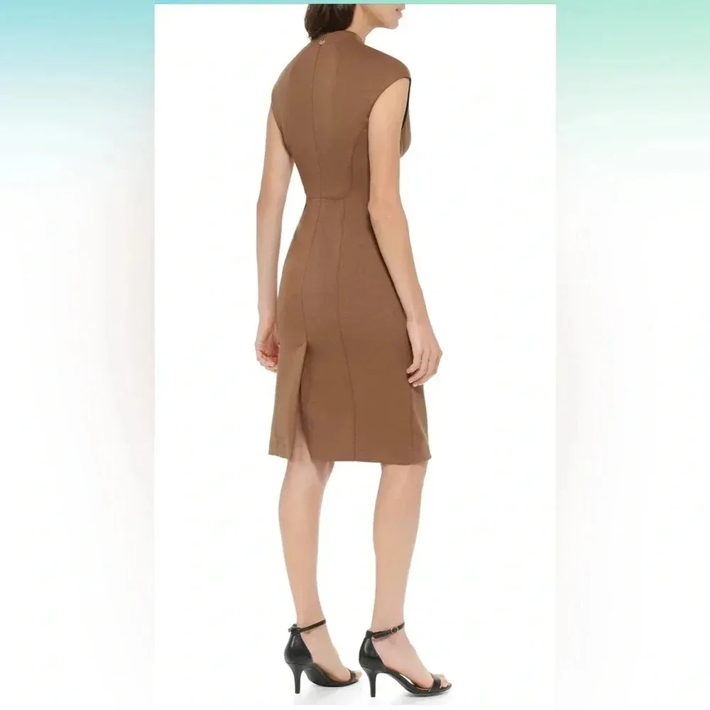 Tommy Hilfiger Women's Sheath Scuba Sleeveless V-Neck Dress NWT size 2 - Image 3