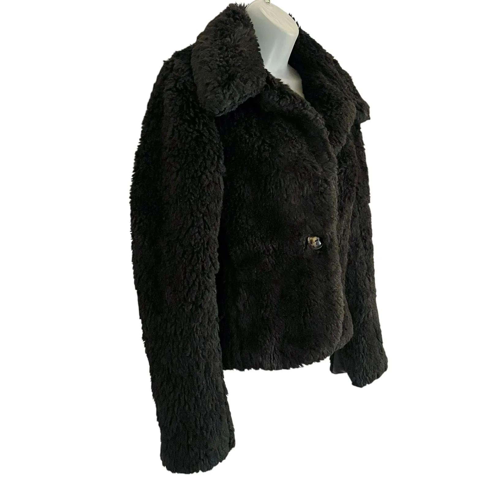 Betsey Johnson 1990s Vintage Black Faux Fur Jacket - Rare Made in USA Short Coat - Image 11