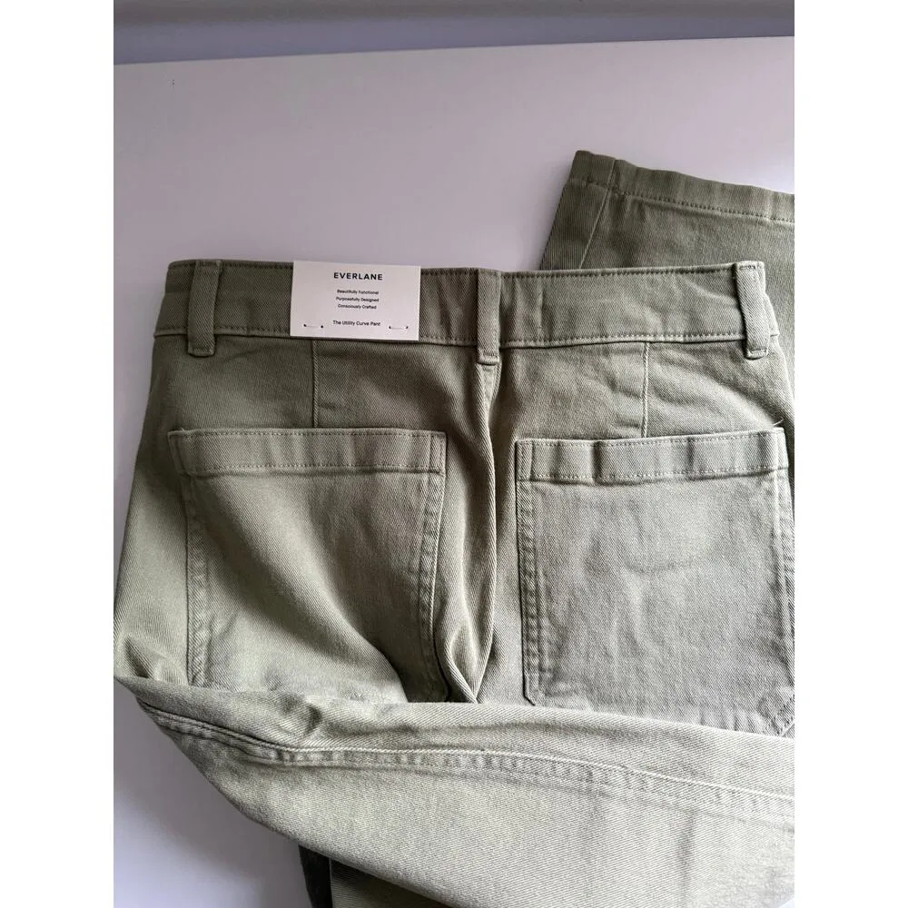 $128 New Everlane Utility Curve Pant - Green - size 2 - Image 7