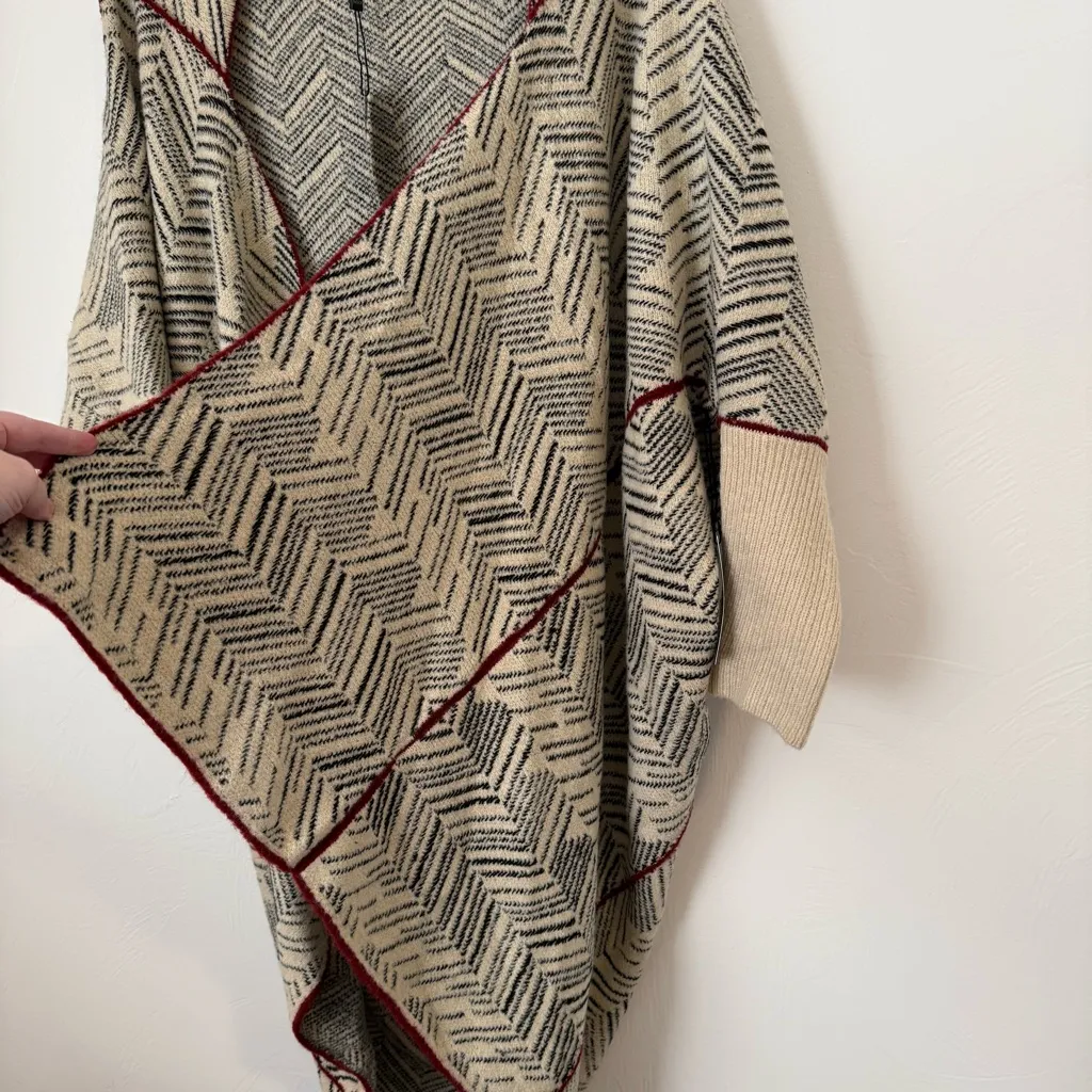 MaxSport Full Length Open Front Duster with chevron print Black Size L - Image 4