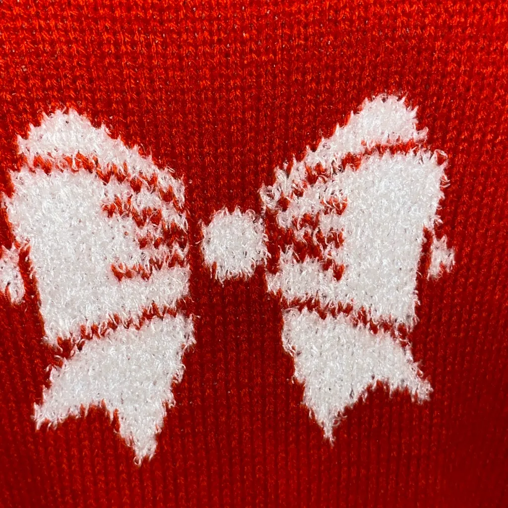 Merry Christmas Poof Red White Bow Sweater Holiday party coquette girl soft girl - Image 5