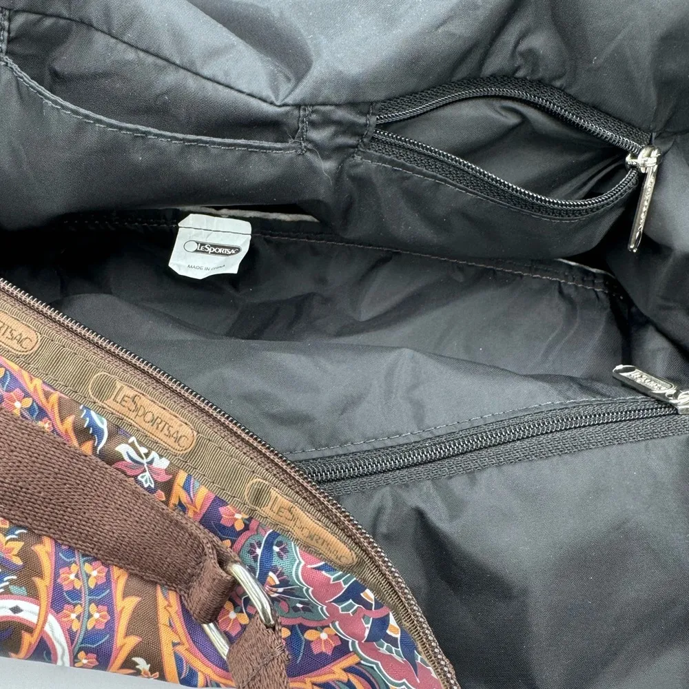 LesportSac Large Brown Paisley Duffle Bag - Image 6