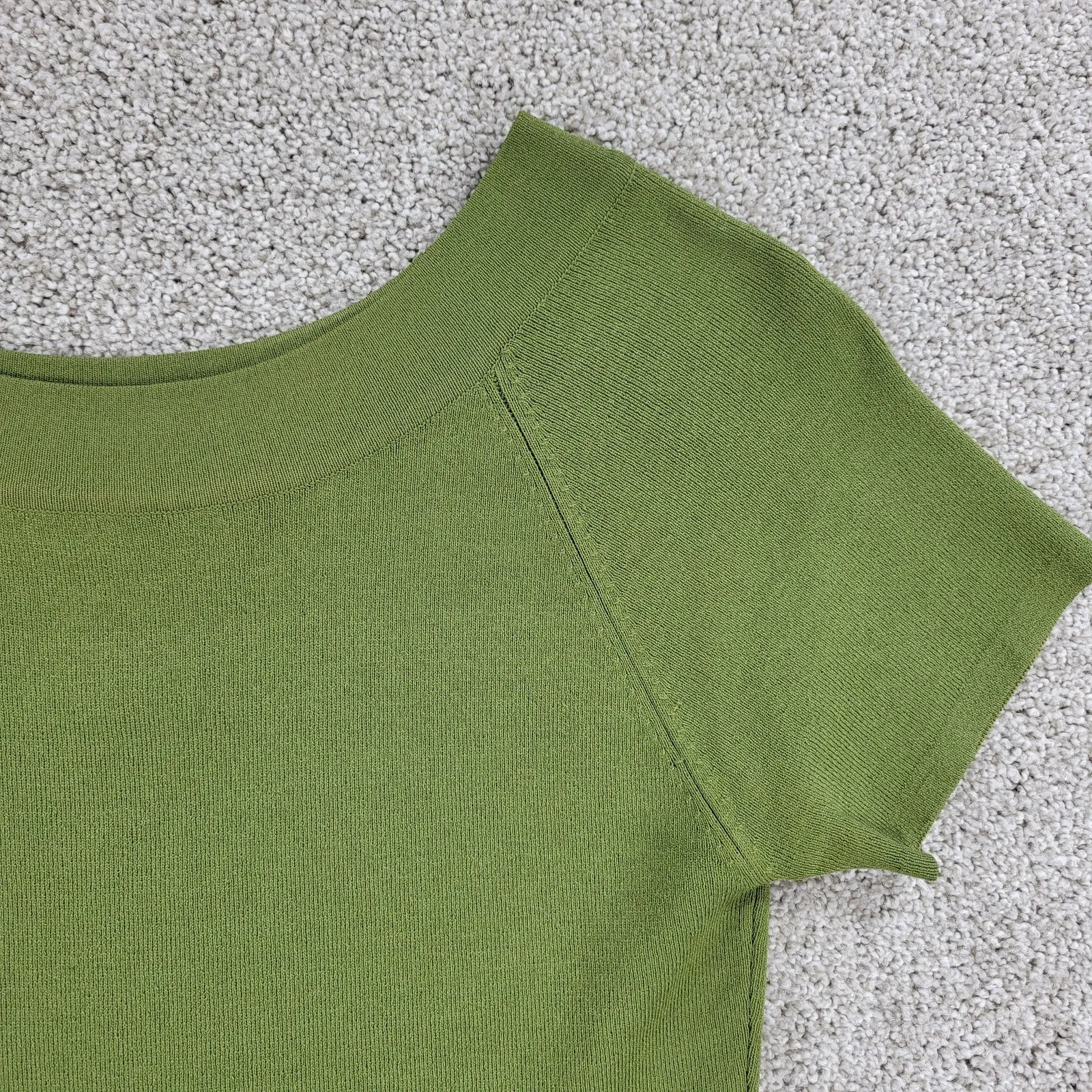 Joseph A Basic Shirt Womens S Green‎ Plain Stretch Fit Pullover Scoop Neck Layer Green - Image 9