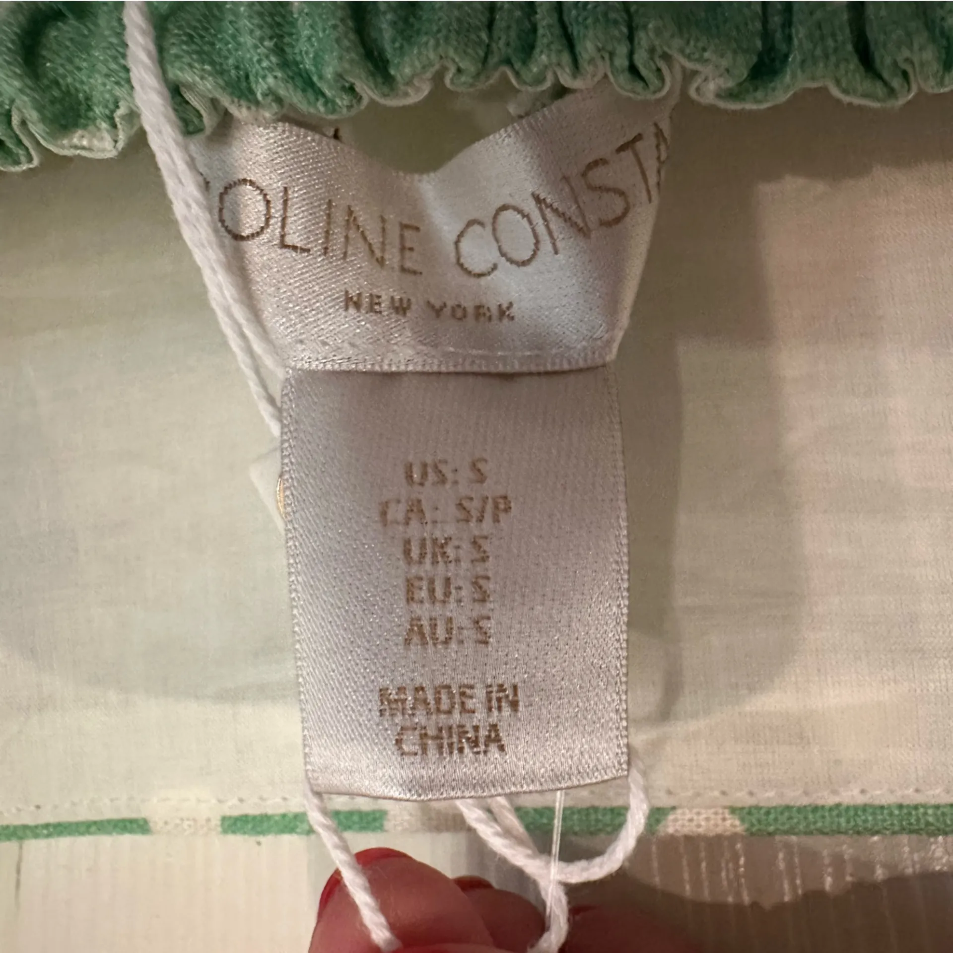 New Caroline Constas Linen Strappy Fruits Dots Print Maxi Long Dress Picnic S Green - Image 10