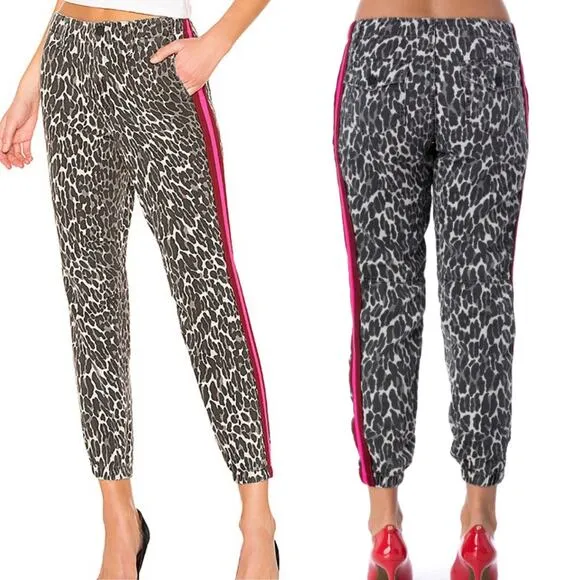 MOTHER Animal Print Tuxedo Striped No Zip Misfit Pants in Jungle Eyes Size 26 - Image 2