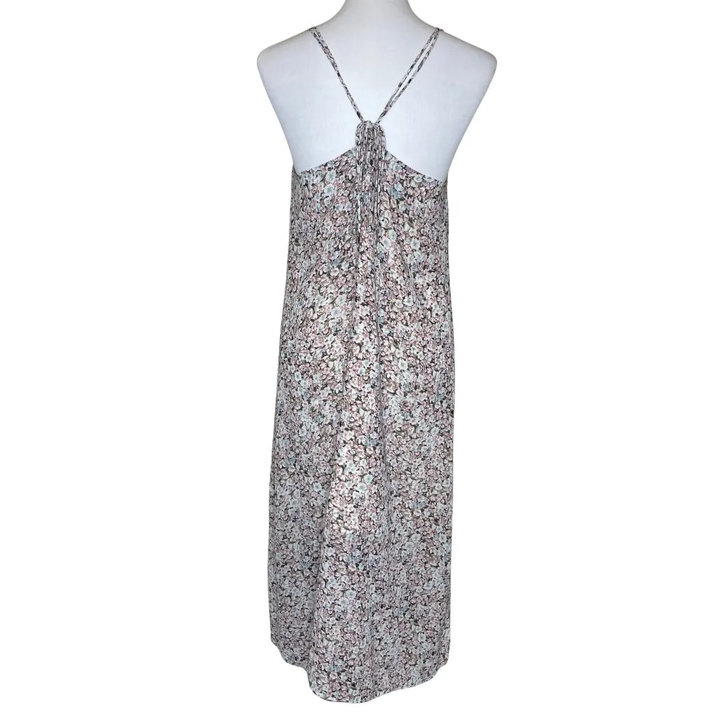 Retro Girl 90s Y2K Floral Slip Maxi Dress Black Pink V - Image 3